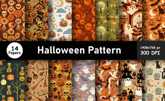 Download Spooky Halloween Patterns Skulls Bundel - Skull Collection