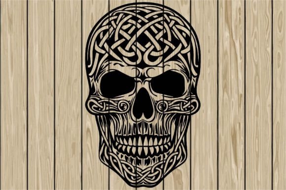 Download Skull Celtic Stencil Silhouette SVG - Skull Collection