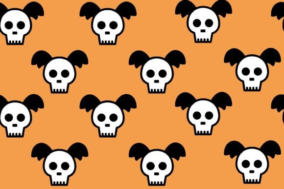 Download Halloween Orange Skull Seamless Pattern - Skull Collection