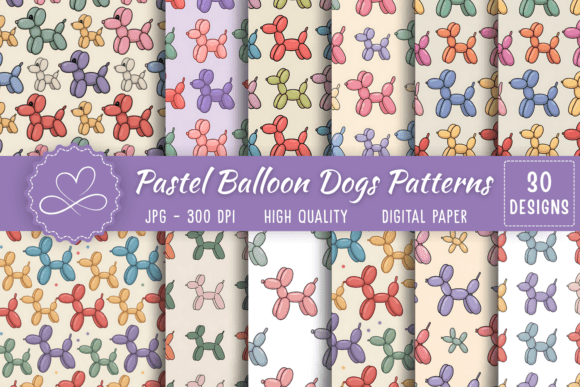 Download Pastel Balloon Dogs Patterns - Balloon Collection