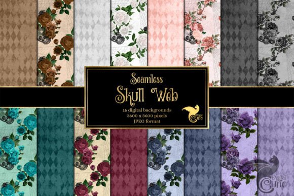 Download Skull Web Digital Paper - Skull Collection