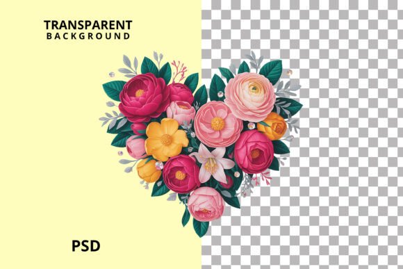 Download Heart-Shaped Floral Bouquet Png - Premium Resources